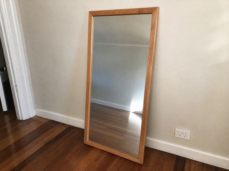 Mirror, full length oak frame